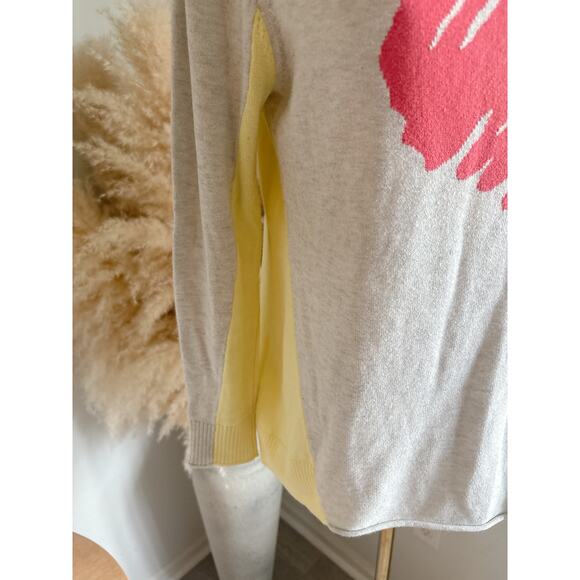 Lisa Todd Scribble Heart Sweater Size Small Crewneck Notch Neck Long Sleeve - Picture 5 of 10